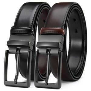 DOOPAI Reversible Leather Belt for Men 1.25" - Dual Sided Dress and Casual Belt, Trim to Fit, 2 Styles in One Belt
