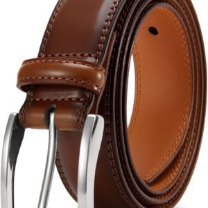 DOOPAI Mens Dress Belt - Genuine Leather Dress Belts For Men,Casual Suit Jeans Belt-Single Prong Buckle black belt