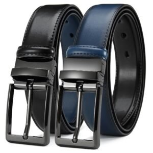 DOOPAI Reversible Leather Belt for Men 1.25" - Dual Sided Dress and Casual Belt, Trim to Fit, 2 Styles in One Belt