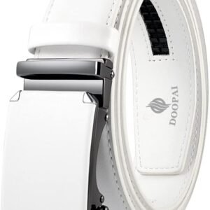 DOOPAI Belt Men, Ratchet Belt Dress Adjustable 1 3/8" Genuine Leather Designer Belt, Size Length Can be Cut, with Gift Box