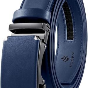 DOOPAI Belt Men, Ratchet Belt Dress Adjustable 1 3/8" Genuine Leather Designer Belt, Size Length Can be Cut, with Gift Box